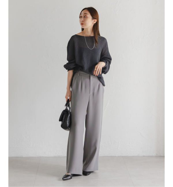 NOBLE「サイドラインピンタックパンツ」|スラックス|