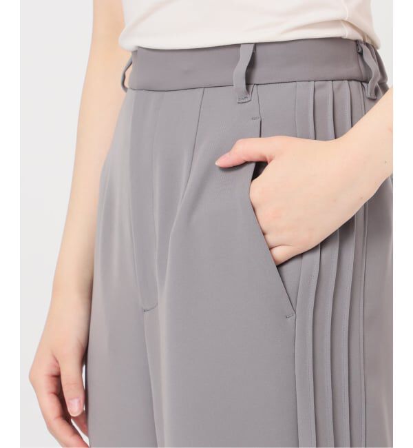 NOBLE「サイドラインピンタックパンツ」|スラックス|