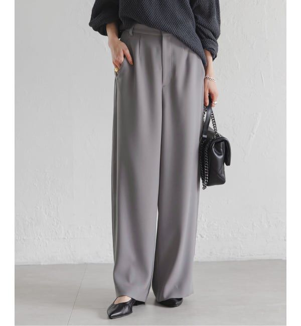 NOBLE「サイドラインピンタックパンツ」|スラックス|