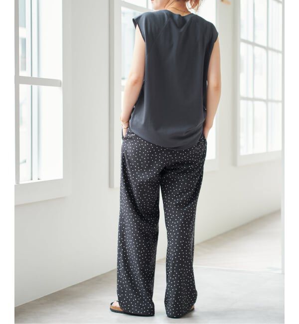 Spick and Span「《WEB限定 / 追加》ドットプリントイージーストレートパンツ」|スラックス|