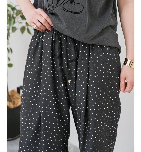 Spick and Span「《WEB限定 / 追加》ドットプリントイージーストレートパンツ」|スラックス|