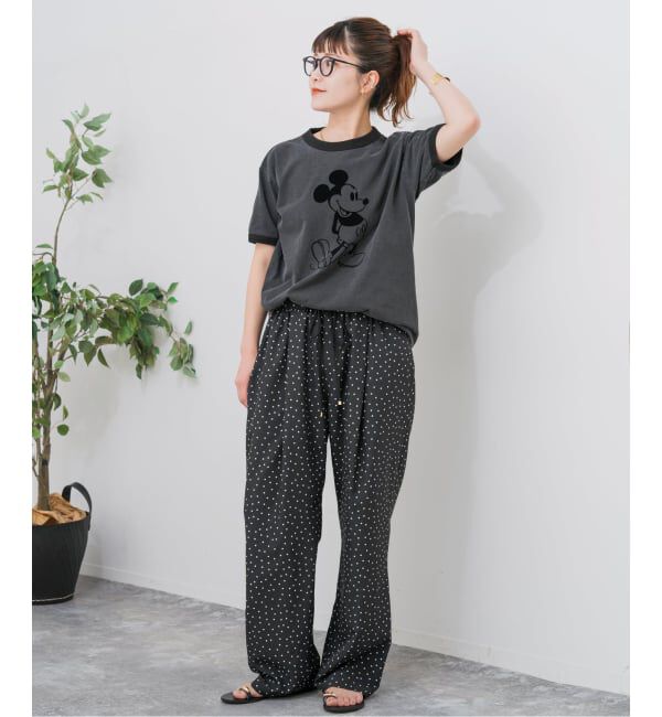 Spick and Span「《WEB限定 / 追加》ドットプリントイージーストレートパンツ」|スラックス|