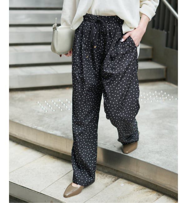 Spick and Span「《WEB限定 / 追加》ドットプリントイージーストレートパンツ」|スラックス|