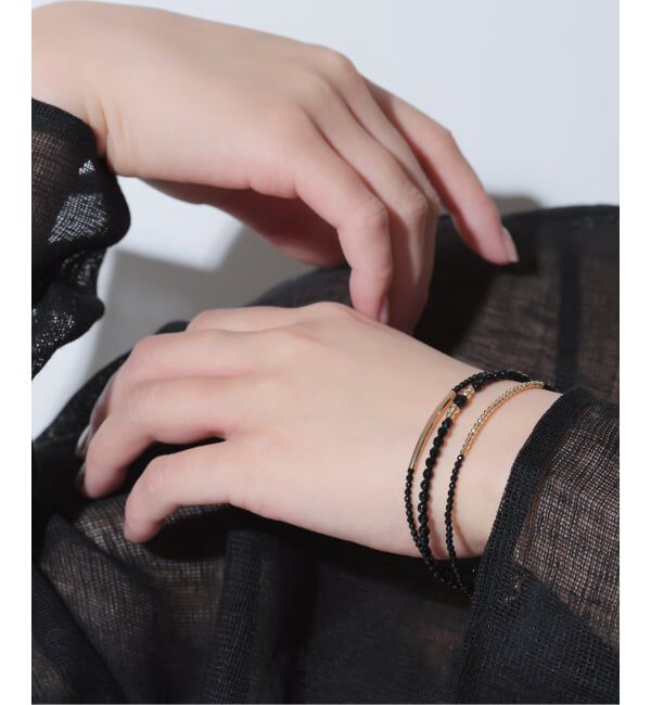 Lilas by Spick&Span「ゴールドパイプオニキスブレスレット K10」|ブレスレット・バングル|