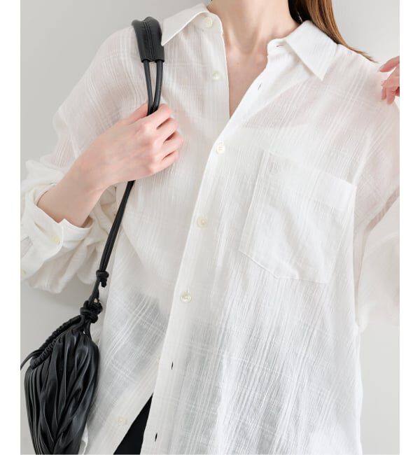 U by SPICK&SPAN「《予約》LOW CLASSIC Lc / ロウ クラシック エルシー OVERSIZED LC CHECKED SHIR」|シャツ・ブラウス|ホワイト