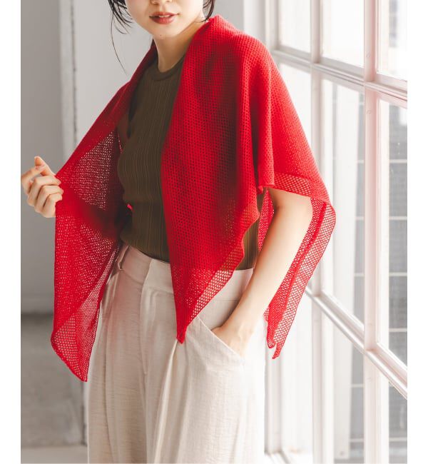 NOBLE「《予約》THROW/スロー Linen Cross Mesh Scarf」|ストール|