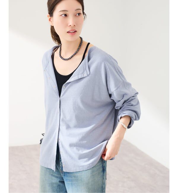 FRAMeWORK「HEMP COTTON リングドット3WAY カーディガン」|カーディガン|ブルー A