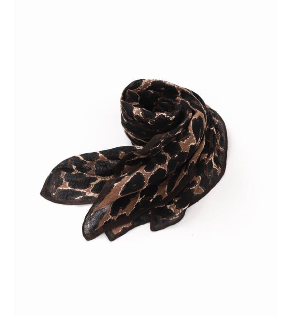 FRAMeWORK「≪予約≫MANIPURI/マニプリ リネンストール120 レオパードベグ」|ストール|