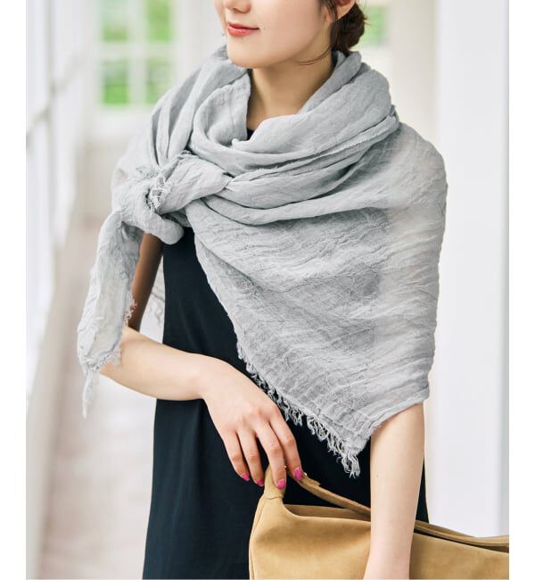Spick and Span「《新色有り / 追加予約》CHLORIS / クロリス リネンストール」|ストール|グレーA