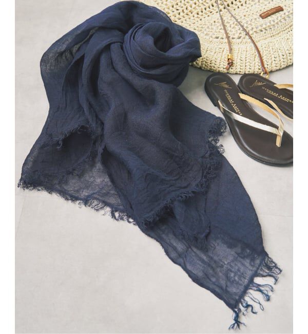 Spick and Span「《新色有り / 追加予約》CHLORIS / クロリス リネンストール」|ストール|ネイビー