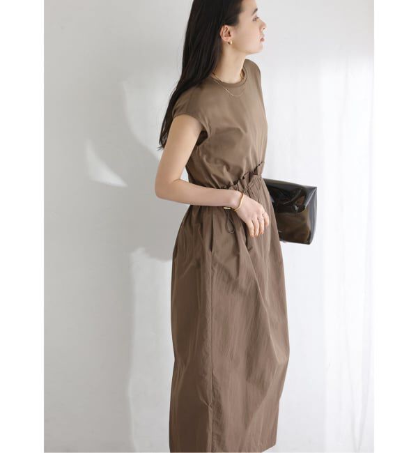  「《予約》【洗える】タフタドッキングワンピース」|ワンピース|ブラウン