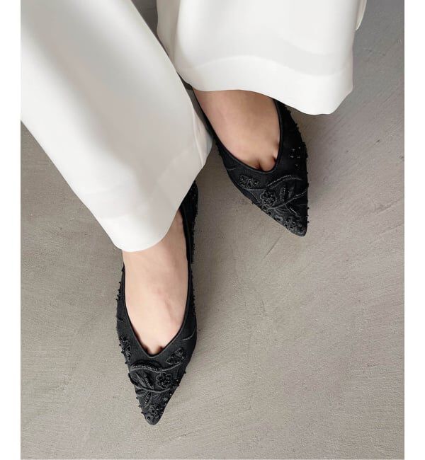  「《追加予約2》ポインテッドフラワーエンブロイダリーフラット」|その他|