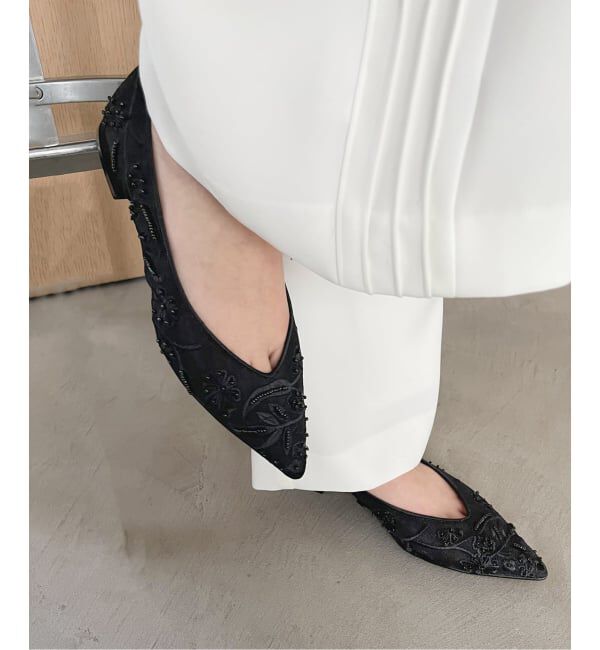  「《追加予約2》ポインテッドフラワーエンブロイダリーフラット」|その他|