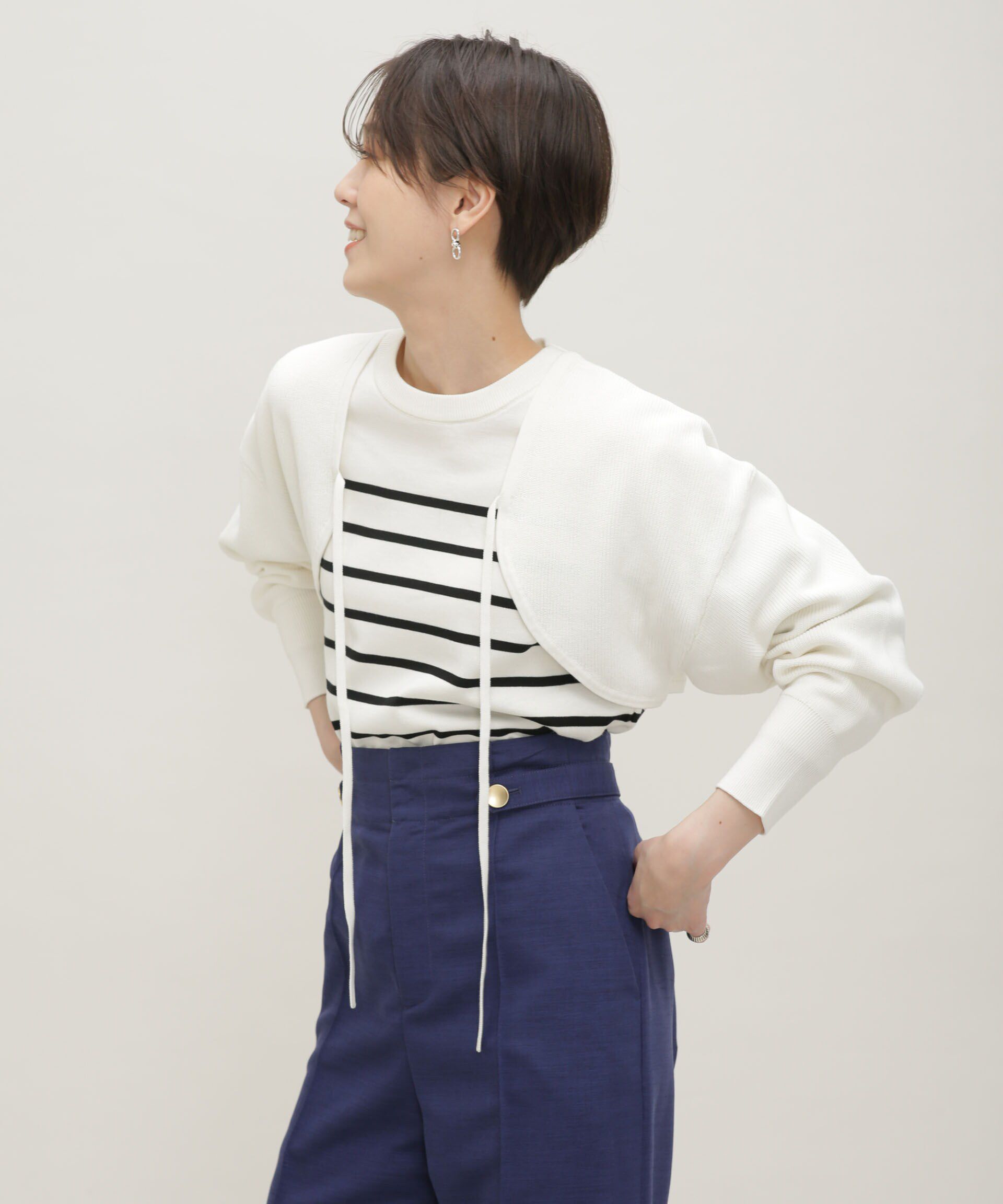 nano･universe「LB.03/GIZA強撚コットンボレロ」|ニット・セーター|