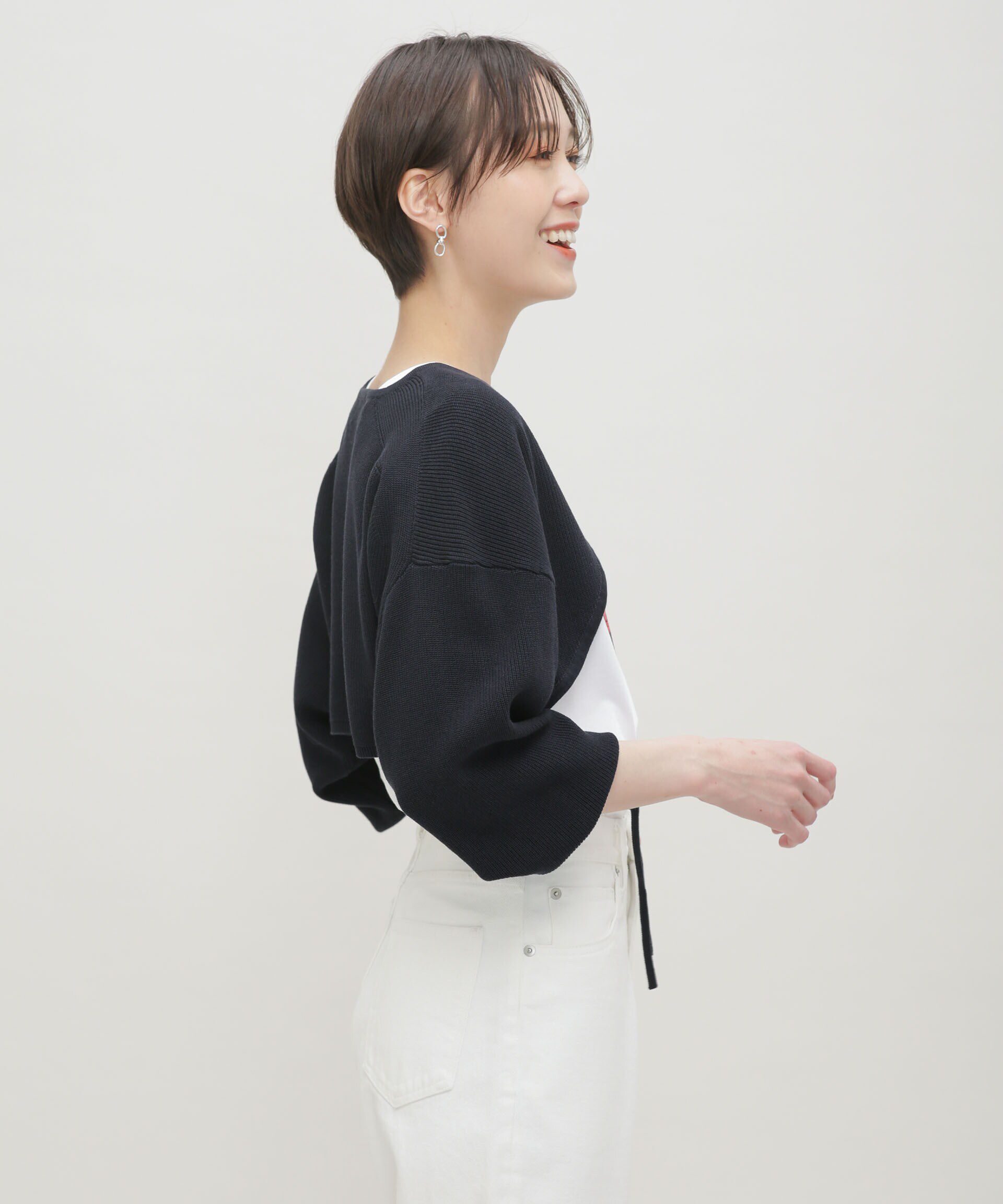 nano･universe「LB.03/GIZA強撚コットンボレロ」|ニット・セーター|