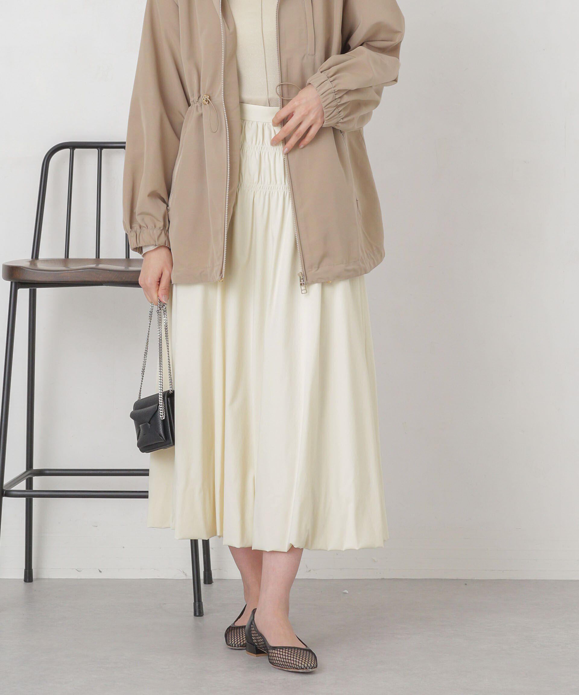 nano･universe「シャーリングギャザーバルーンスカート」|スカート|