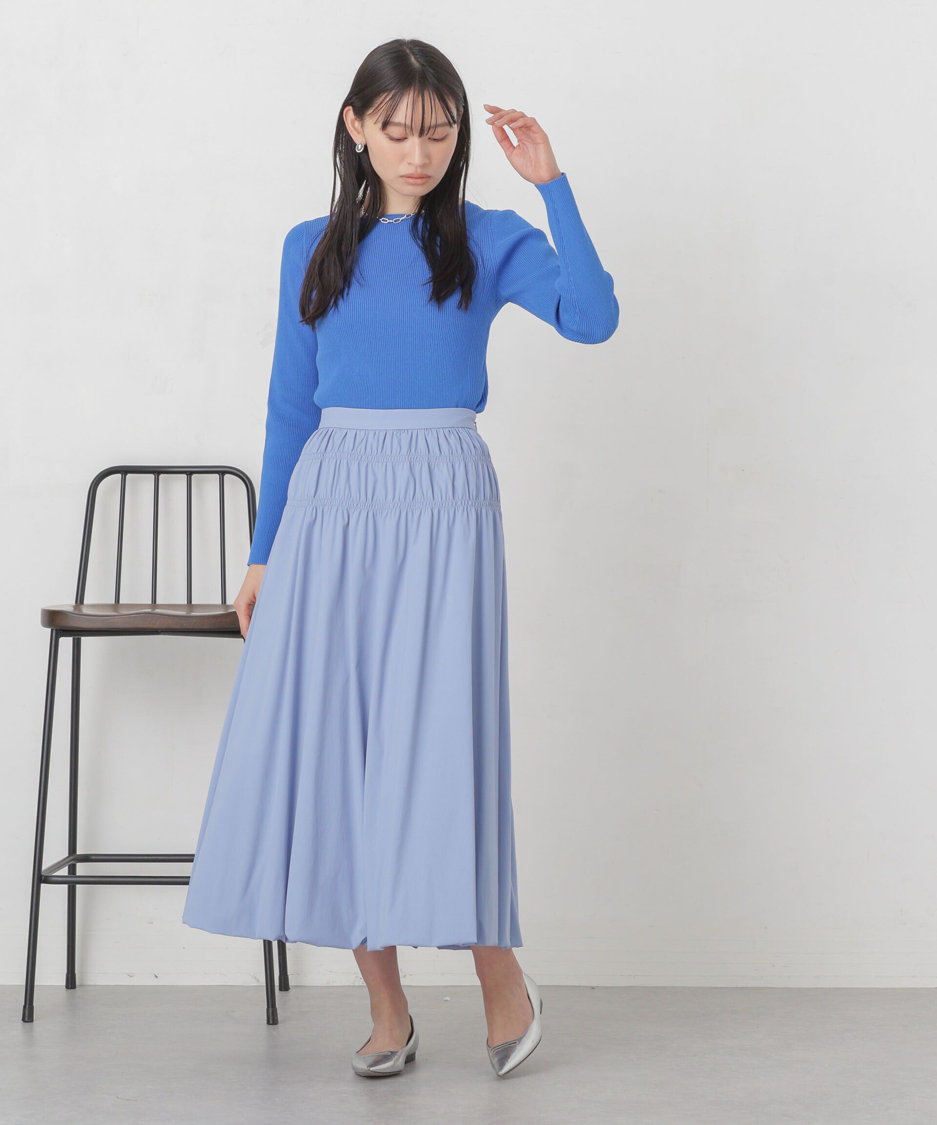 nano･universe「シャーリングギャザーバルーンスカート」|スカート|