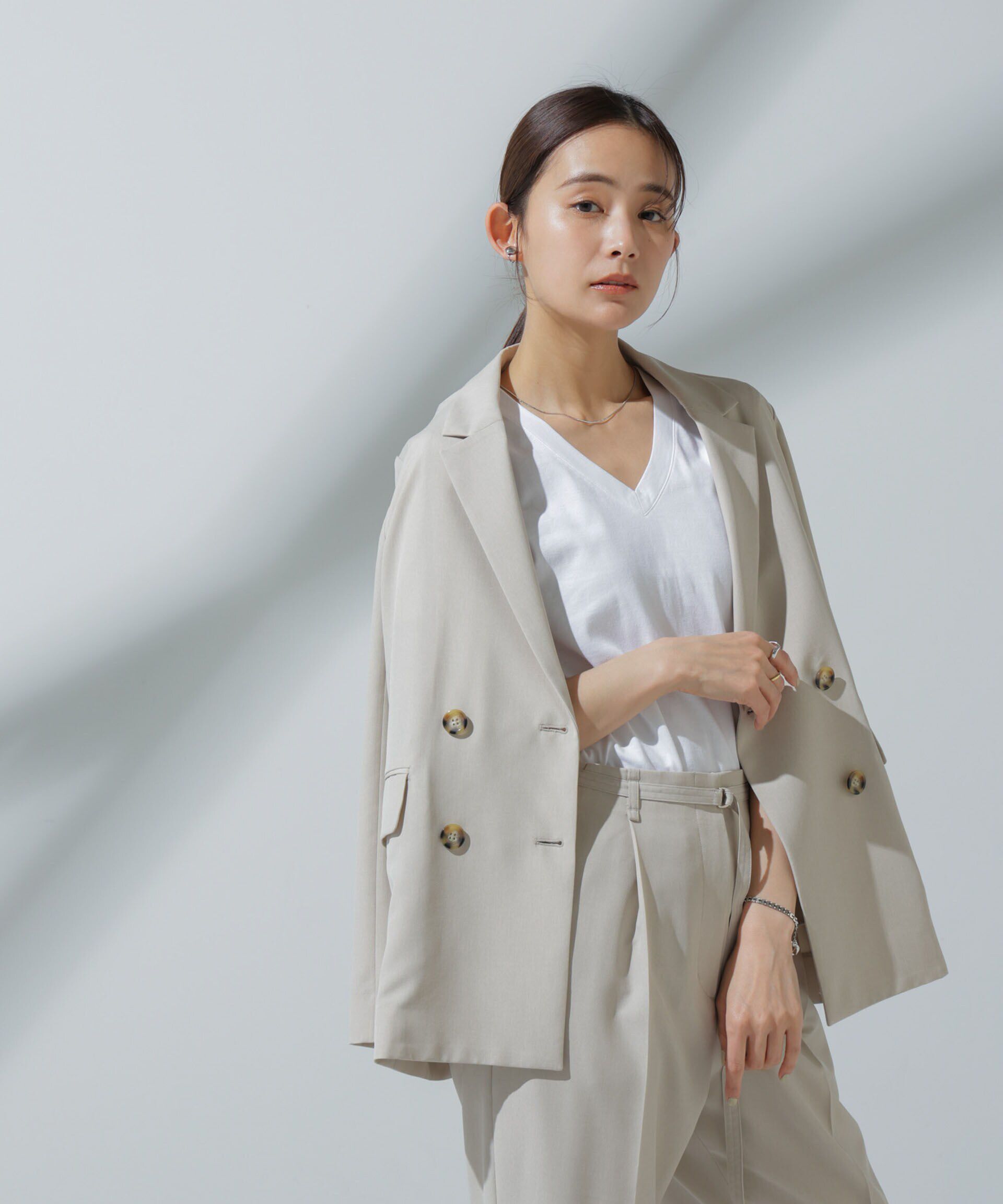 nano･universe「Anti Soaked(R) 汗染み防止 VネックTシャツ」|Tシャツ・カットソー|