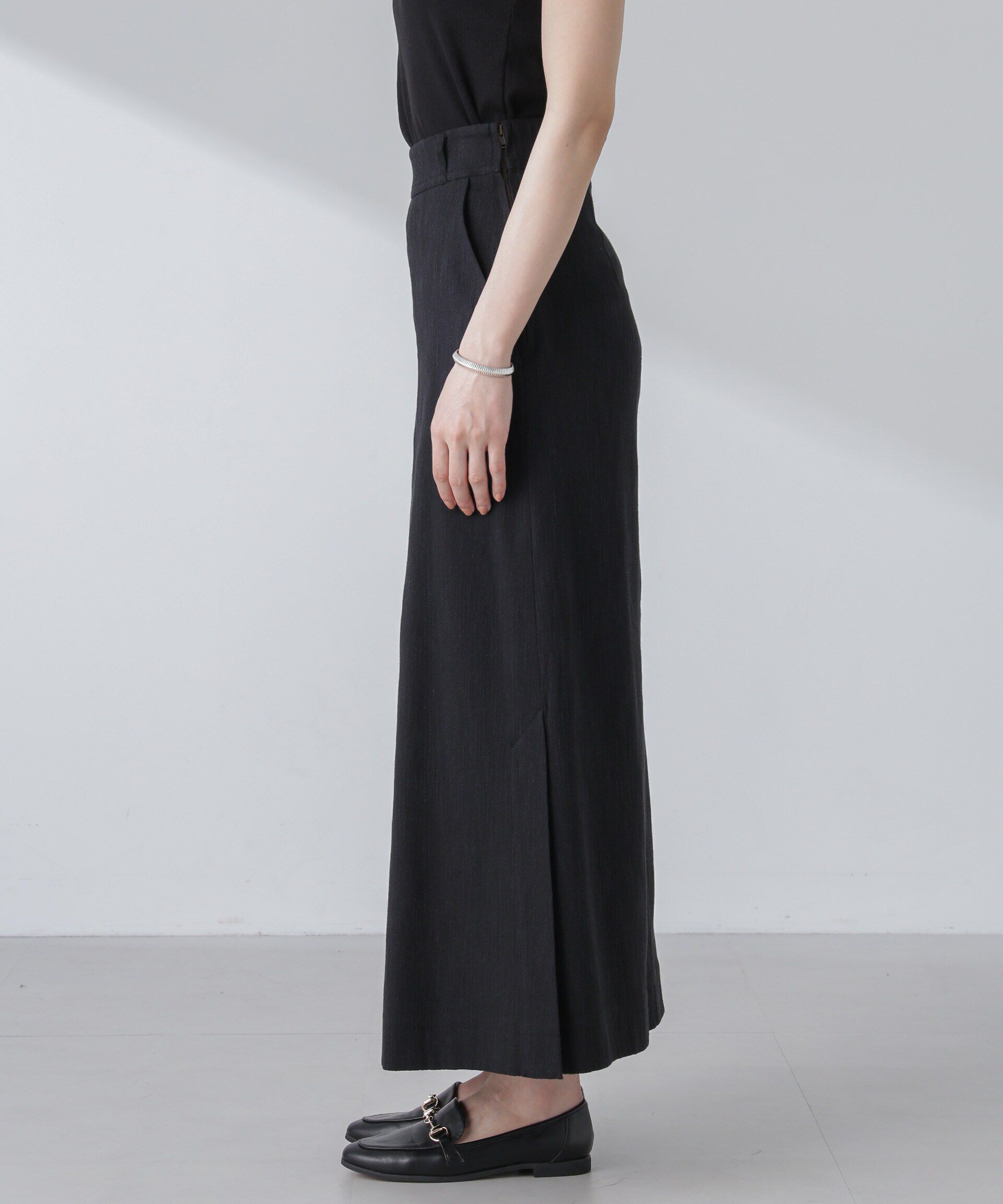 nano･universe「スラブメランジマキシスカート(セットアップ可)」|スカート|