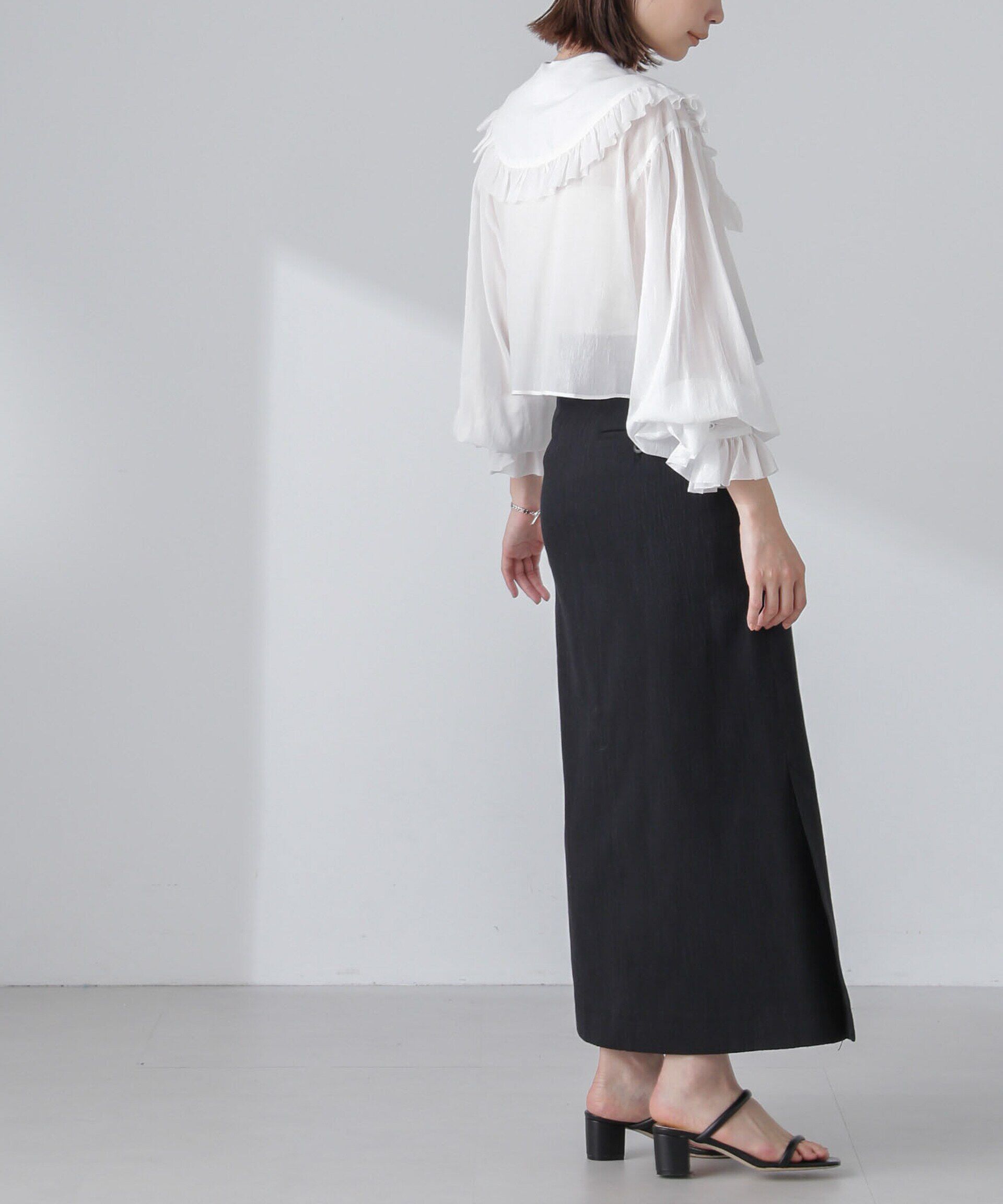 nano･universe「スラブメランジマキシスカート(セットアップ可)」|スカート|