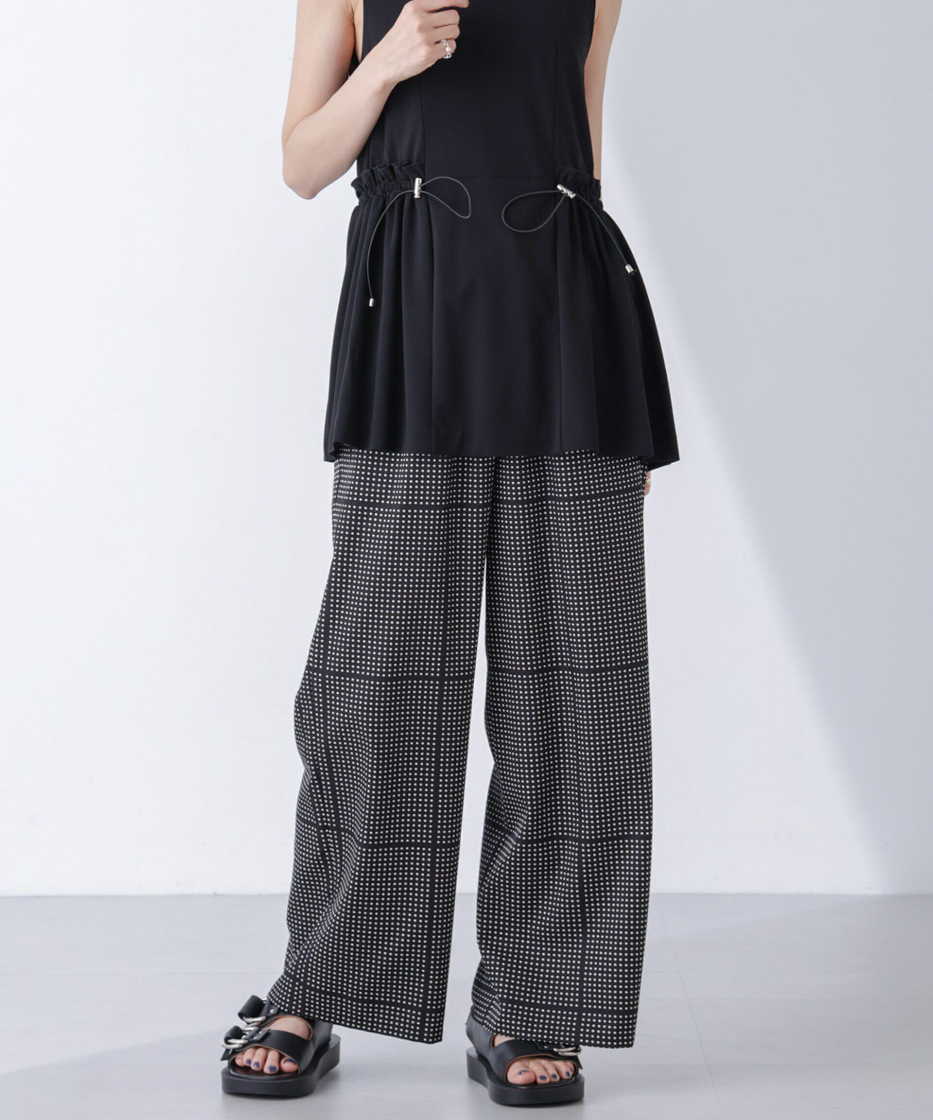 nano･universe「AtPARK＆DAILYWEAR/ドットプリントパンツ」|チノ|