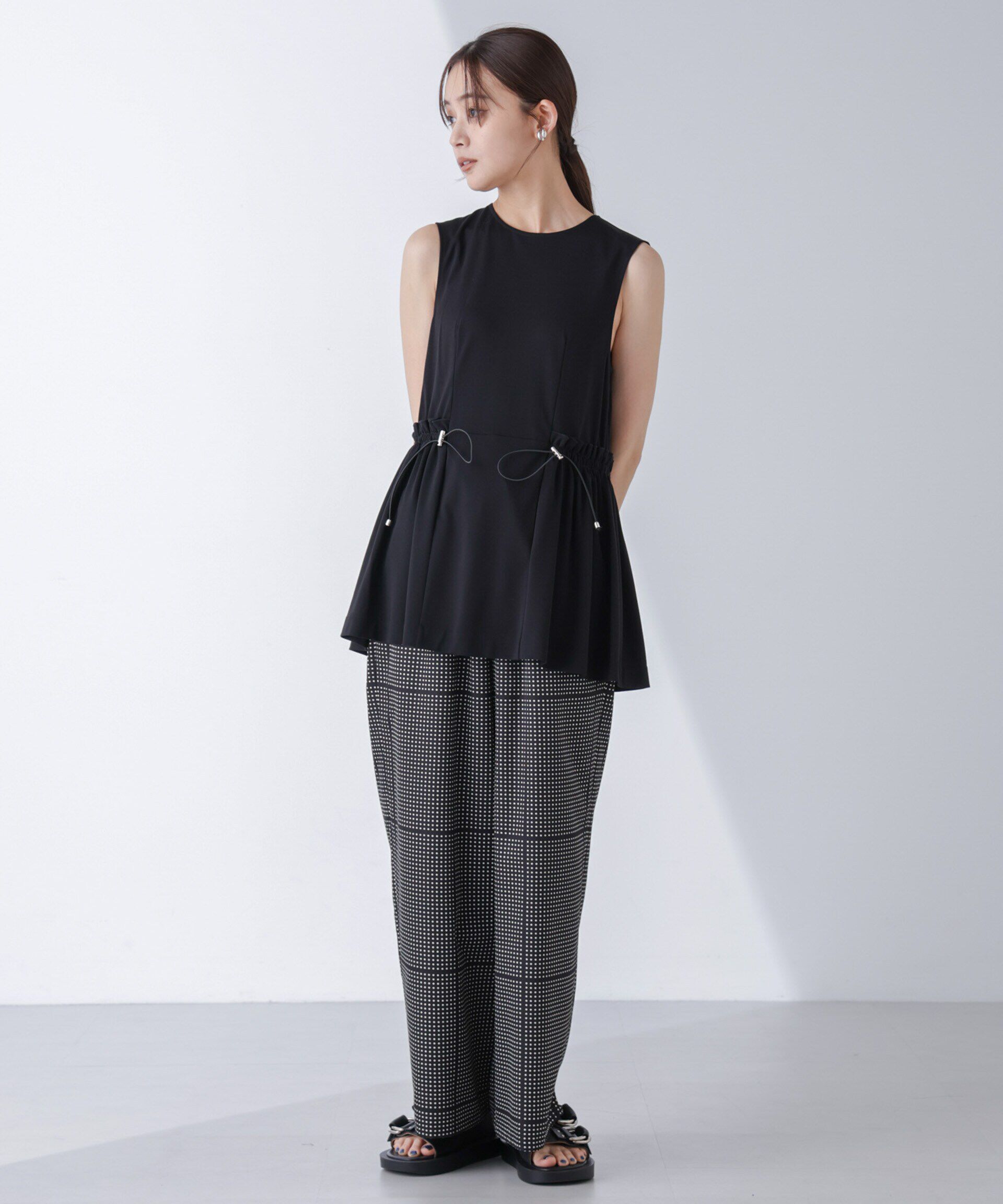 nano･universe「AtPARK＆DAILYWEAR/ドットプリントパンツ」|チノ|