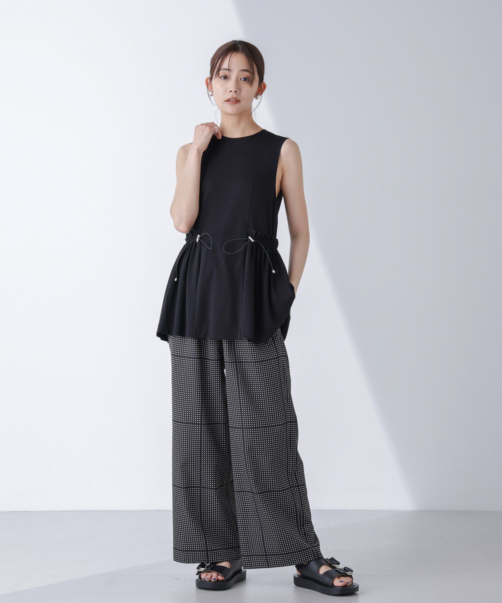 nano･universe「AtPARK＆DAILYWEAR/ドットプリントパンツ」|チノ|