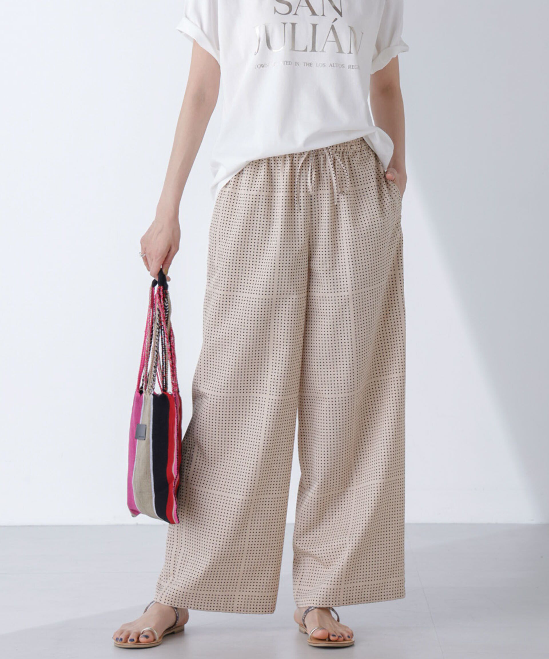 nano･universe「AtPARK＆DAILYWEAR/ドットプリントパンツ」|チノ|