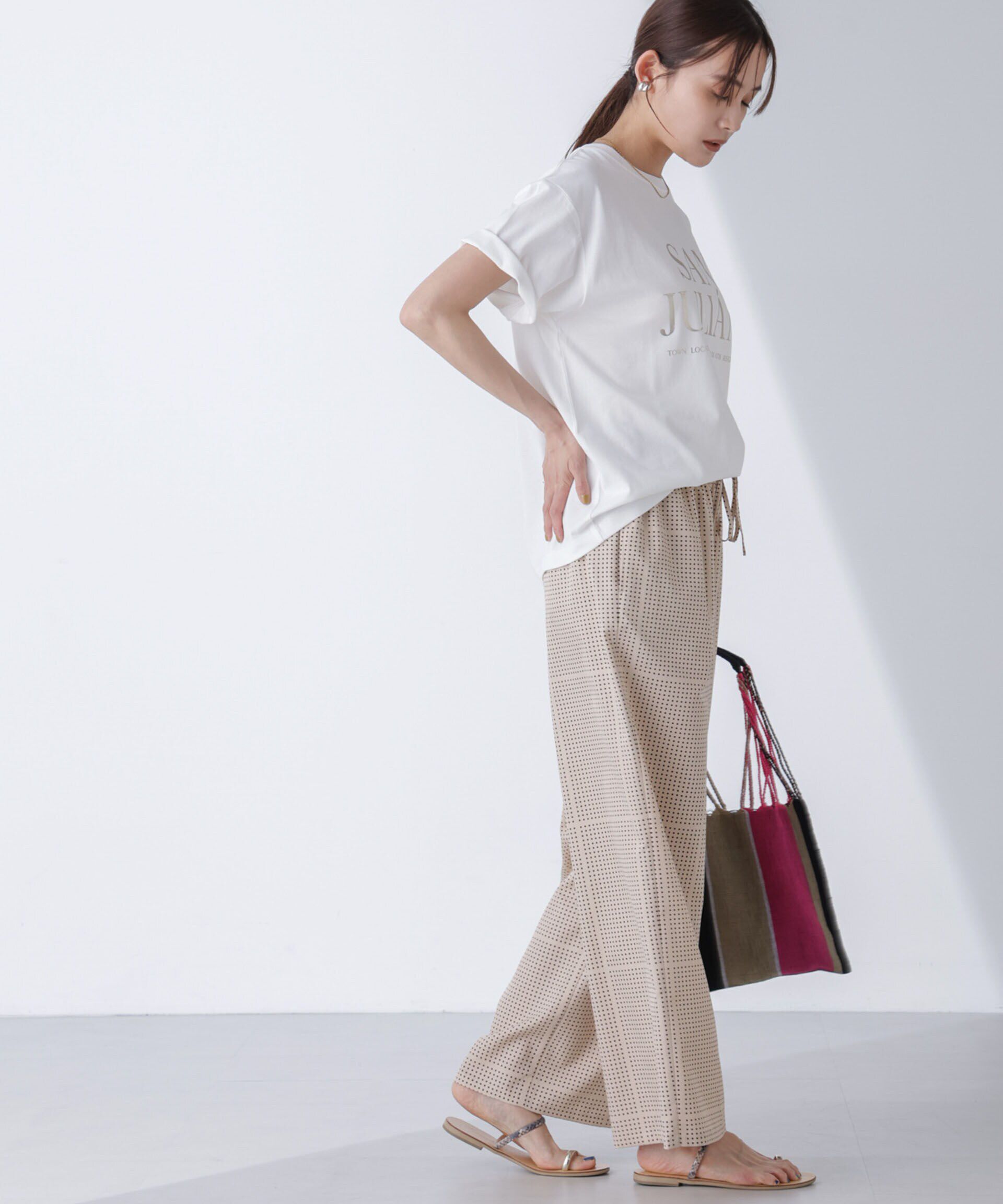 nano･universe「AtPARK＆DAILYWEAR/ドットプリントパンツ」|チノ|