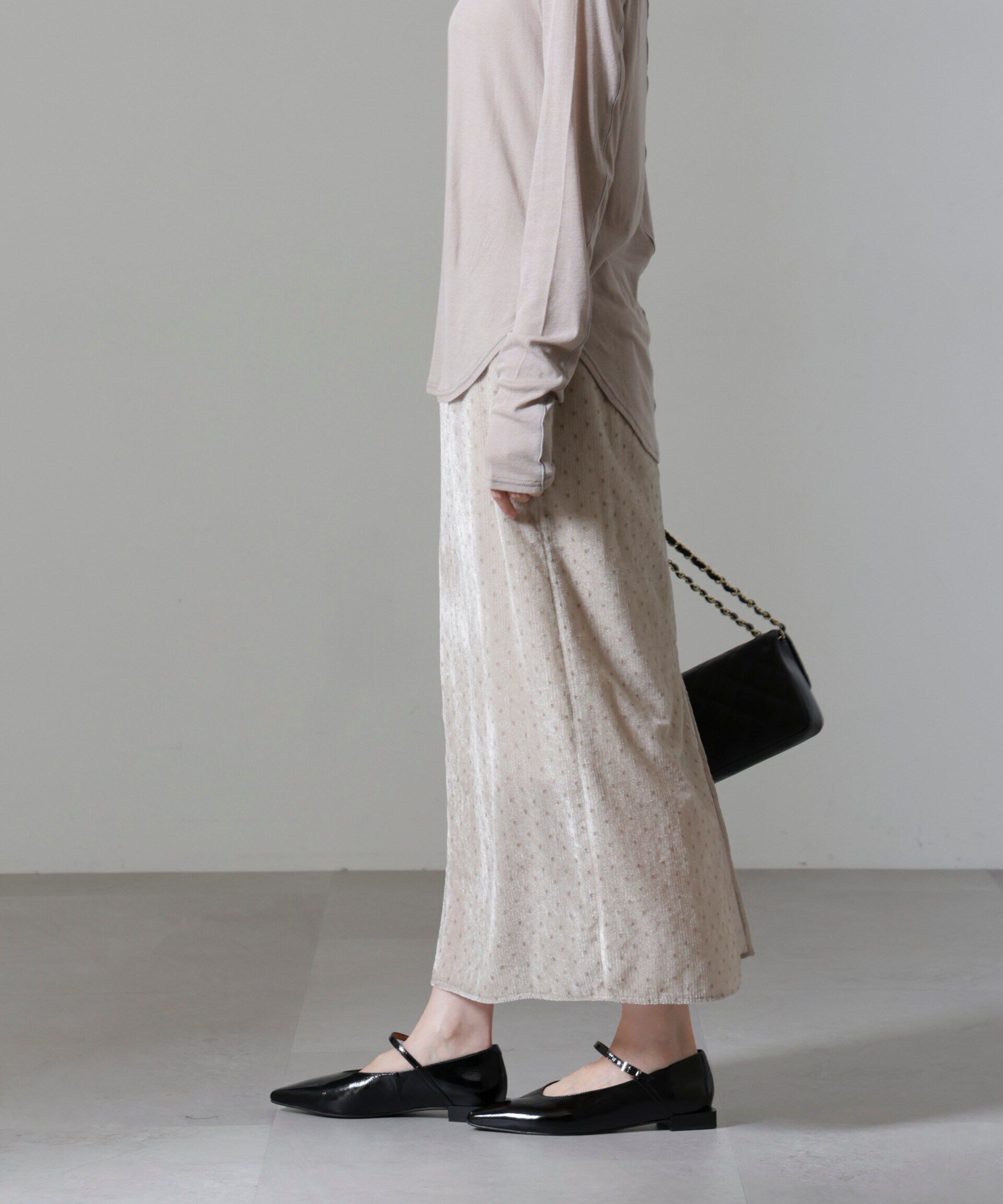 nano･universe「ストライプベロアIラインスカート」|スカート|