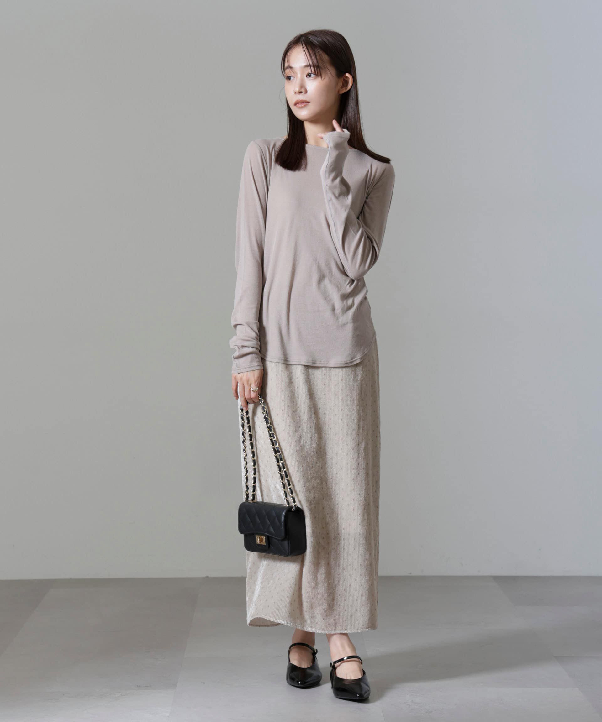 nano･universe「ストライプベロアIラインスカート」|スカート|