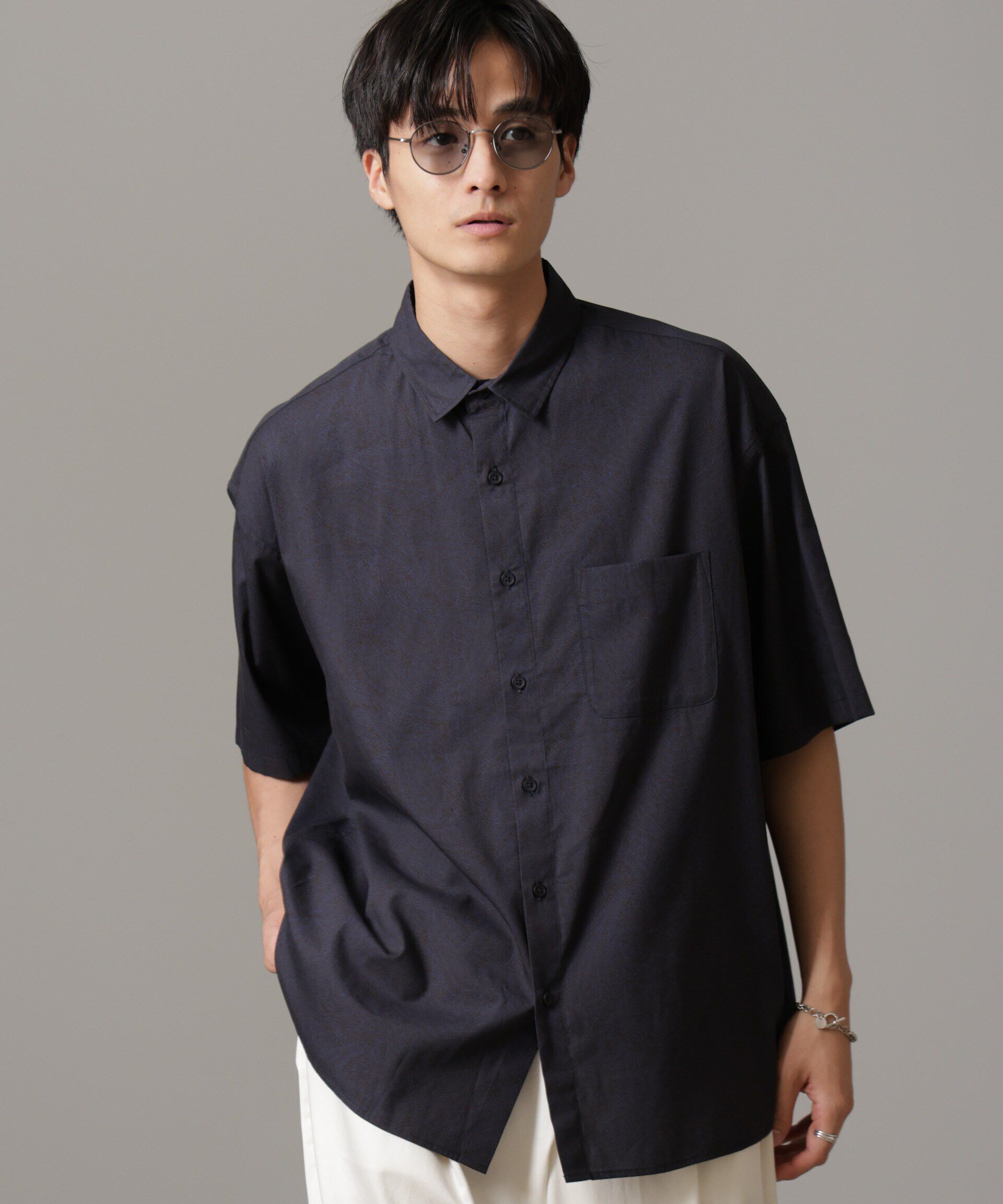 nano･universe「ペイズリーリラックスシャツ 半袖」|シャツ・ブラウス|