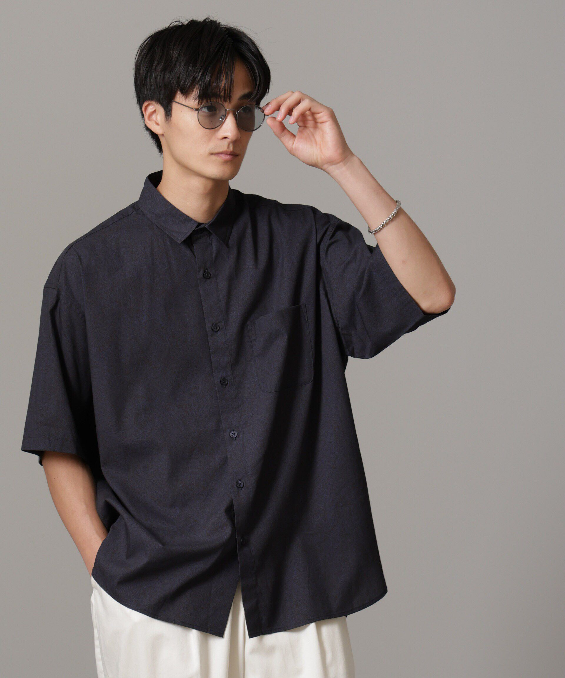 nano･universe「ペイズリーリラックスシャツ 半袖」|シャツ・ブラウス|