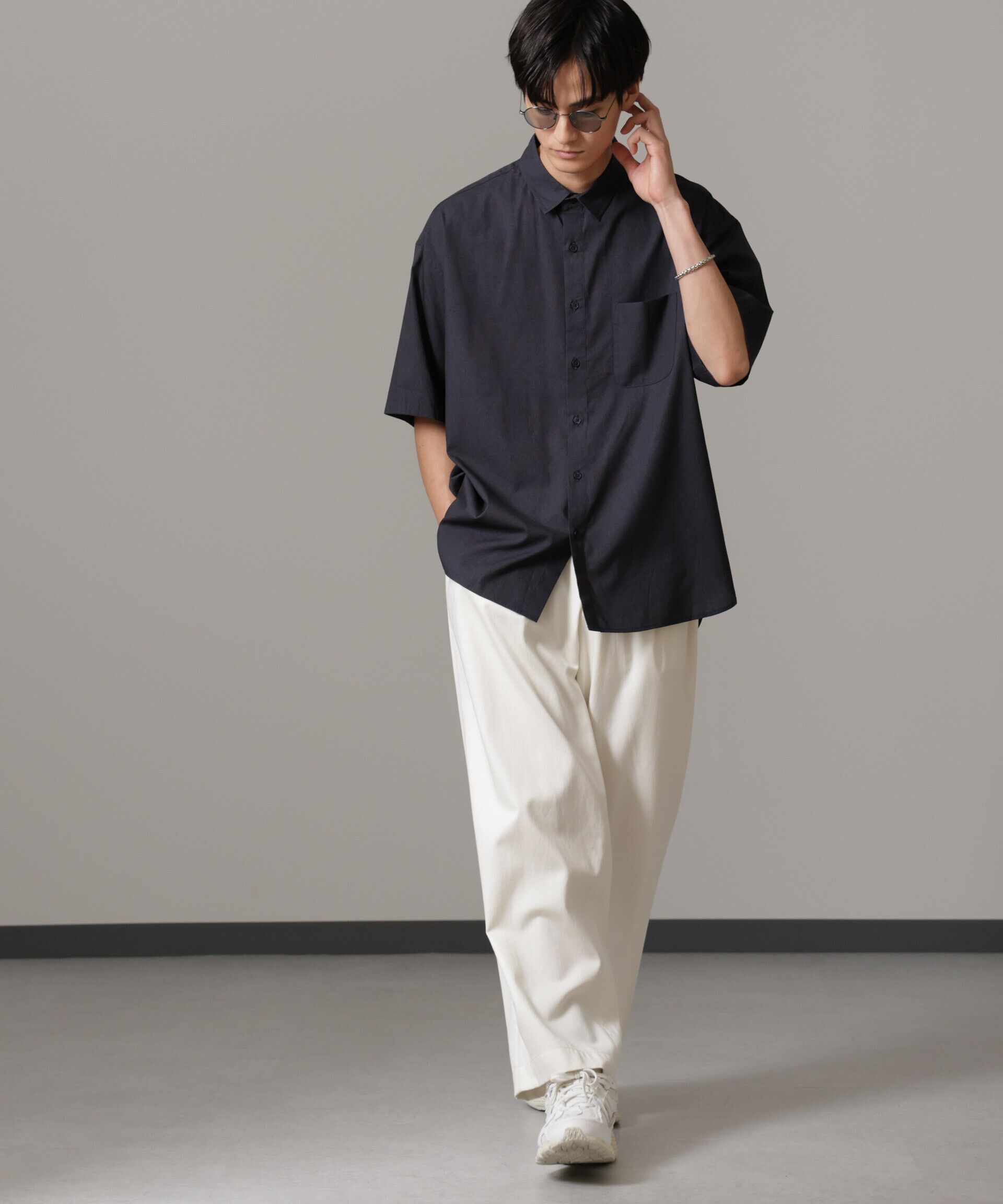 nano･universe「ペイズリーリラックスシャツ 半袖」|シャツ・ブラウス|