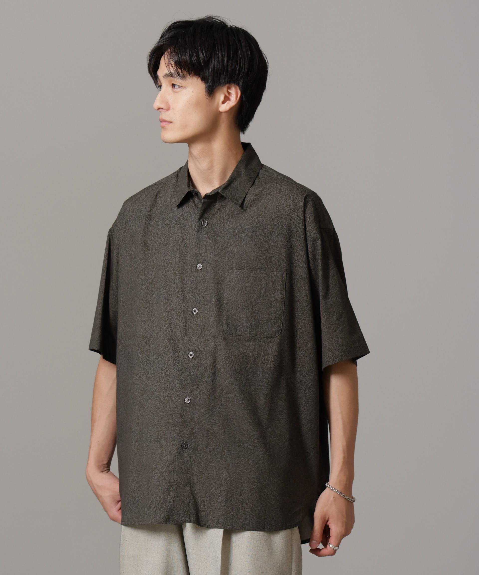 nano･universe「ペイズリーリラックスシャツ 半袖」|シャツ・ブラウス|