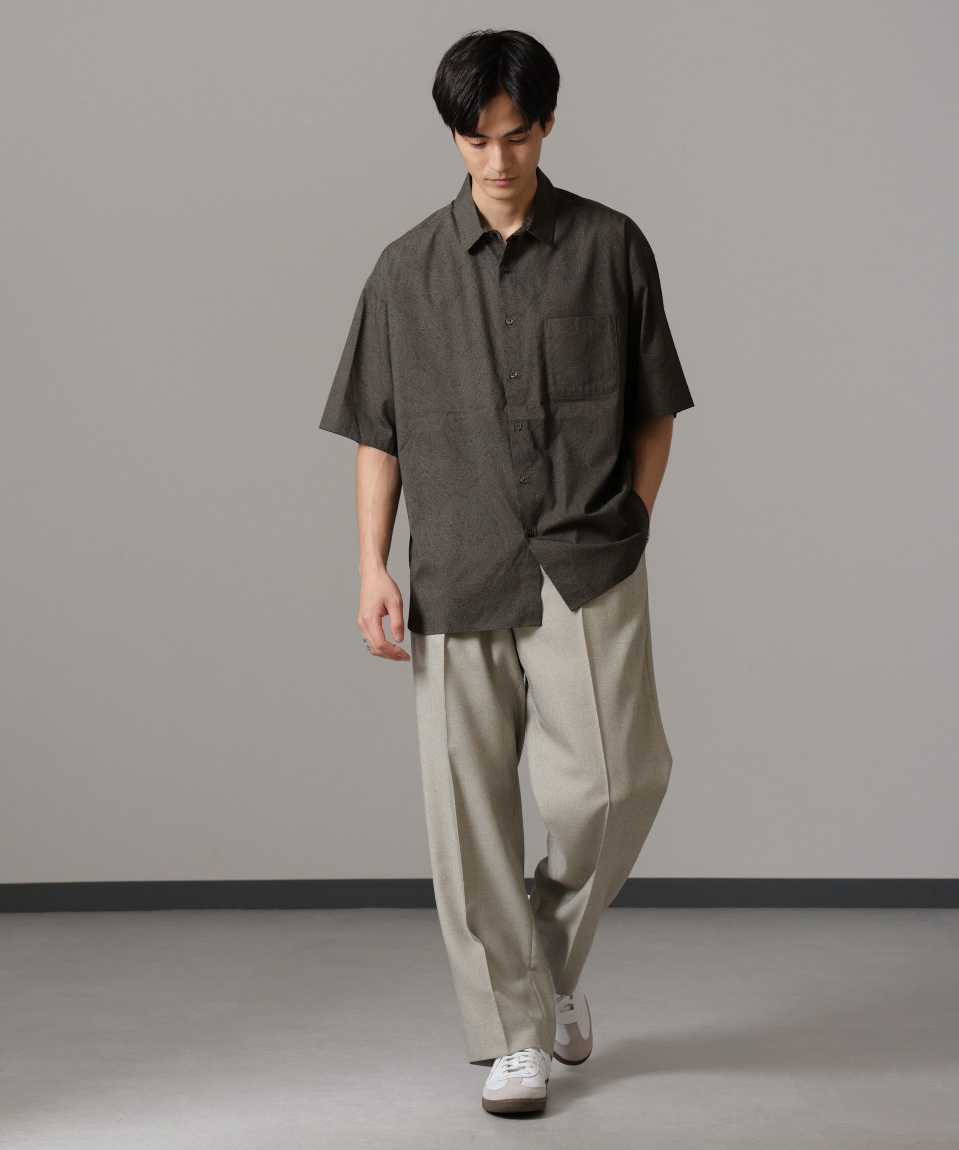 nano･universe「ペイズリーリラックスシャツ 半袖」|シャツ・ブラウス|