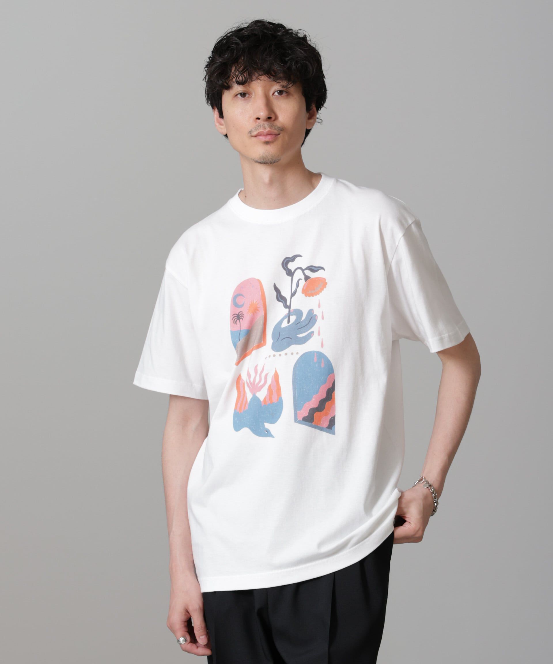 nano･universe「「Toyameg」modern academic FLOWER Tシャツ」|Tシャツ・カットソー|