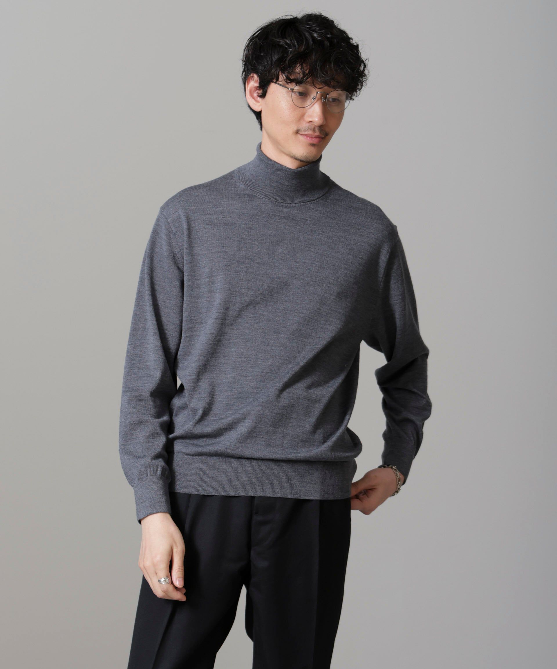 nano･universe「「毛玉レスニット」 ファインゲージタートルネック」|ニット・セーター|トップグレー4