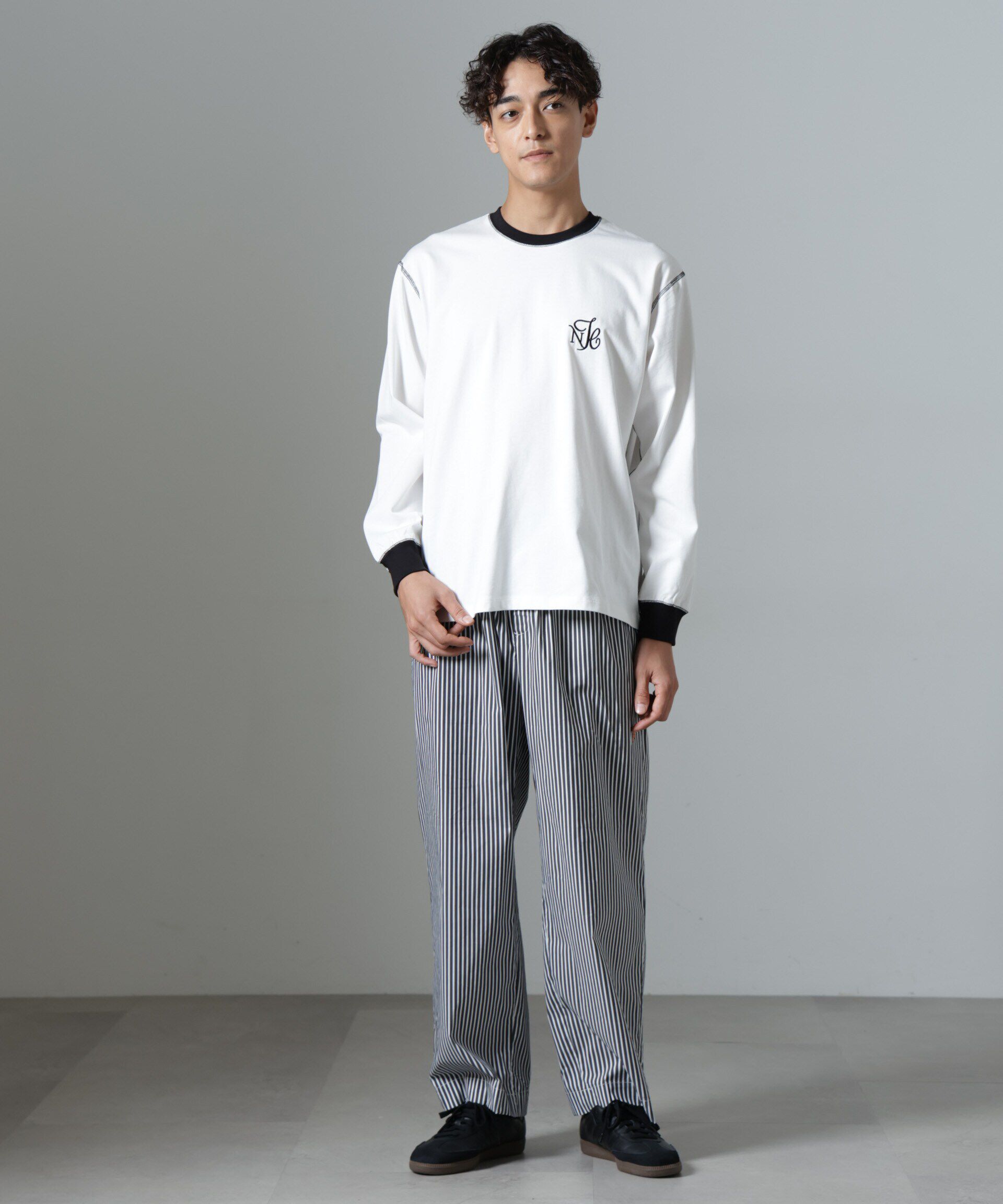 nano･universe「｢NJ/CLUB｣HOMESTOCK ストライプパンツ」|チノ|