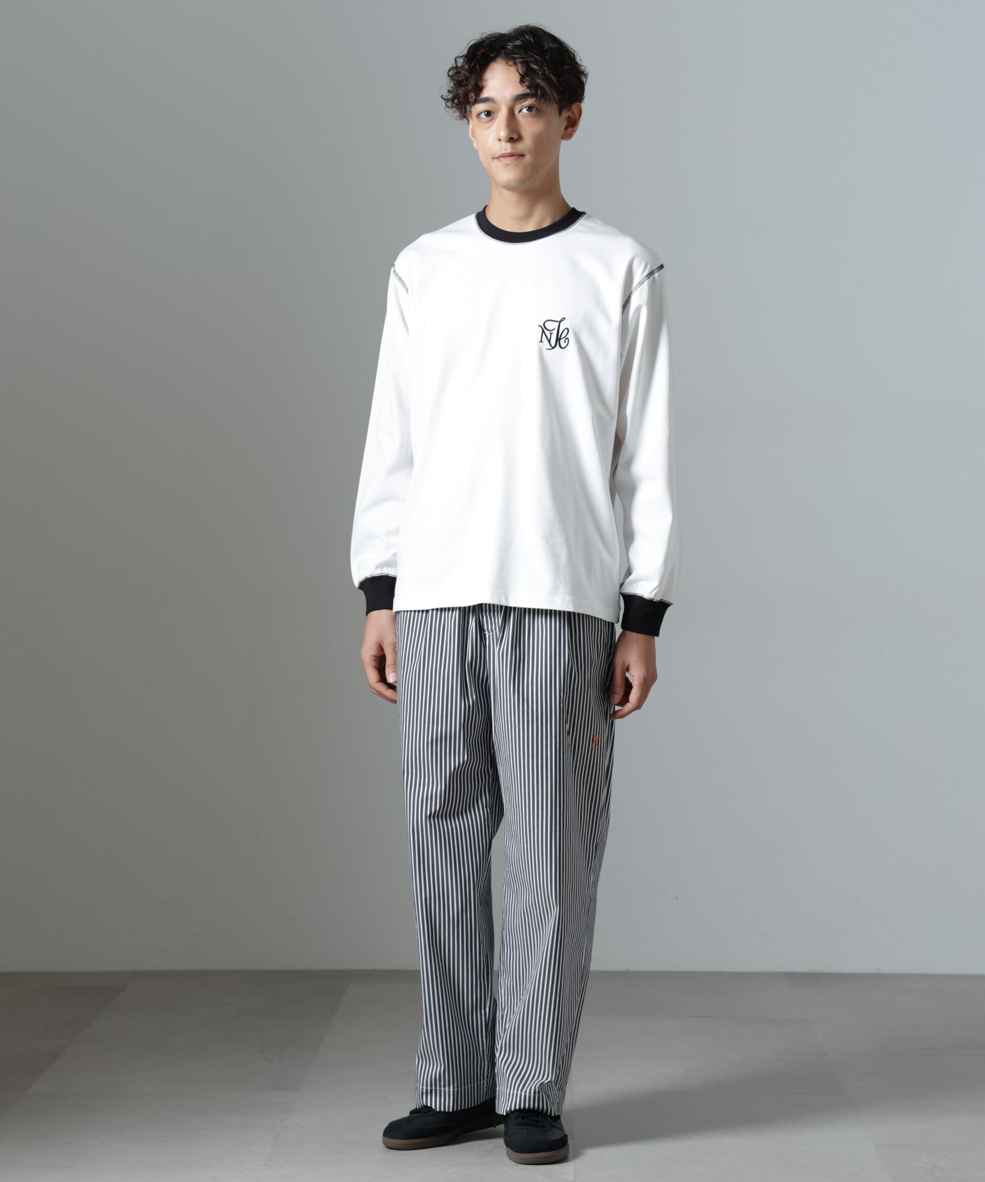 nano･universe「｢NJ/CLUB｣HOMESTOCK ストライプパンツ」|チノ|