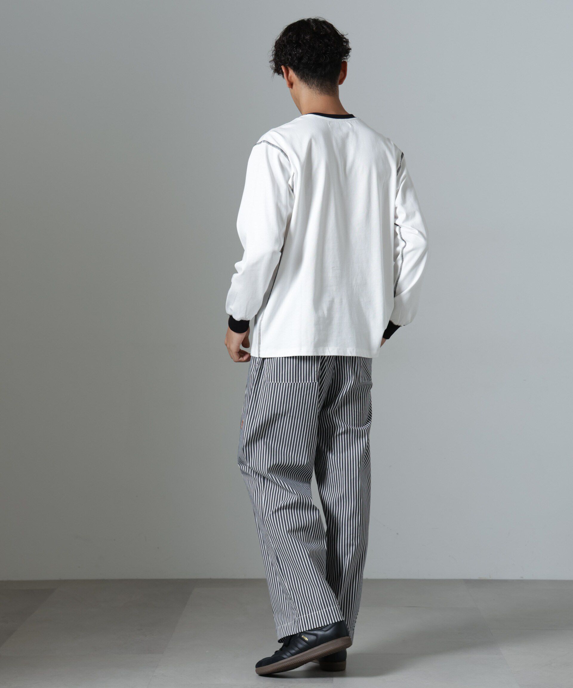 nano･universe「｢NJ/CLUB｣HOMESTOCK ストライプパンツ」|チノ|