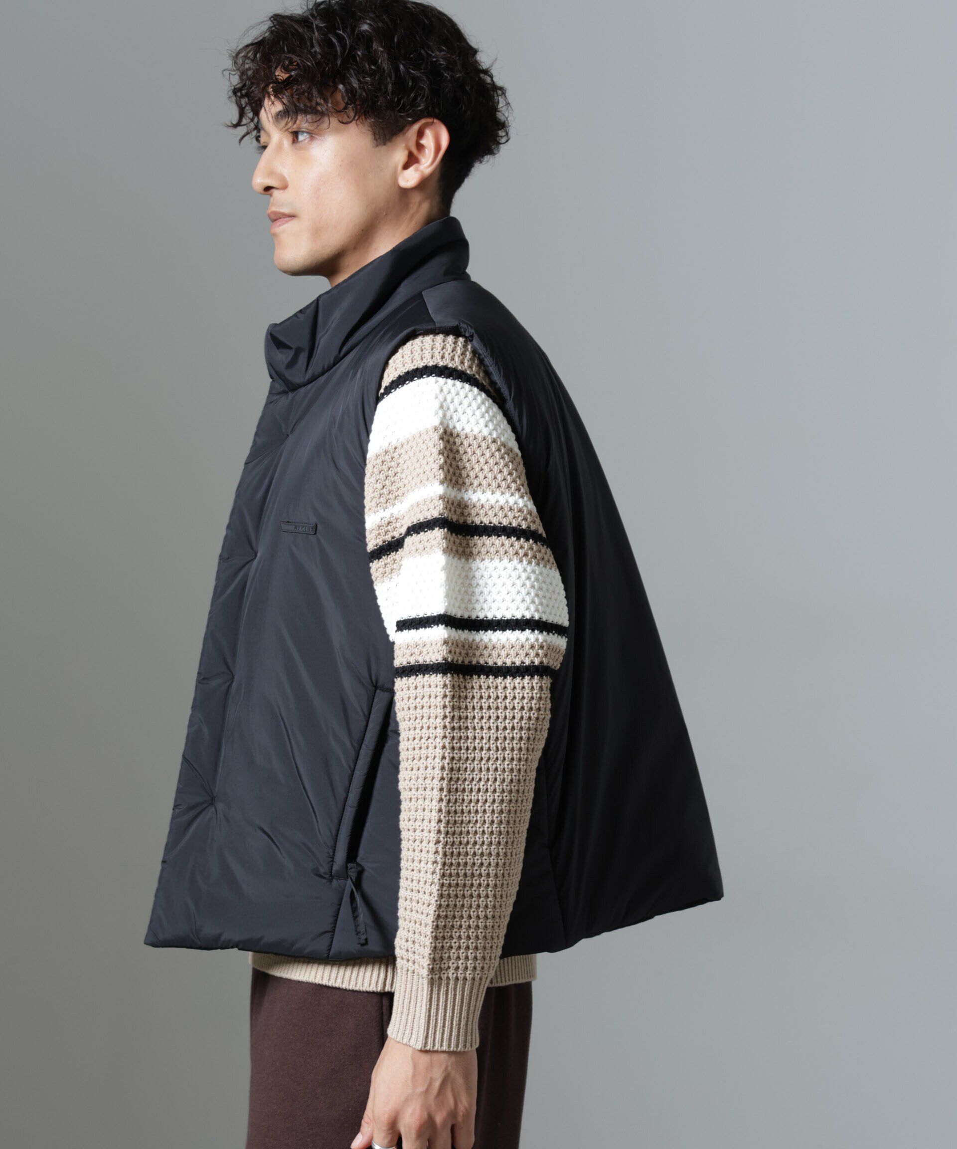 nano･universe「「NJ/CLUB」PARKSTOCK  中綿ベスト」|ブルゾン・スタジャン|