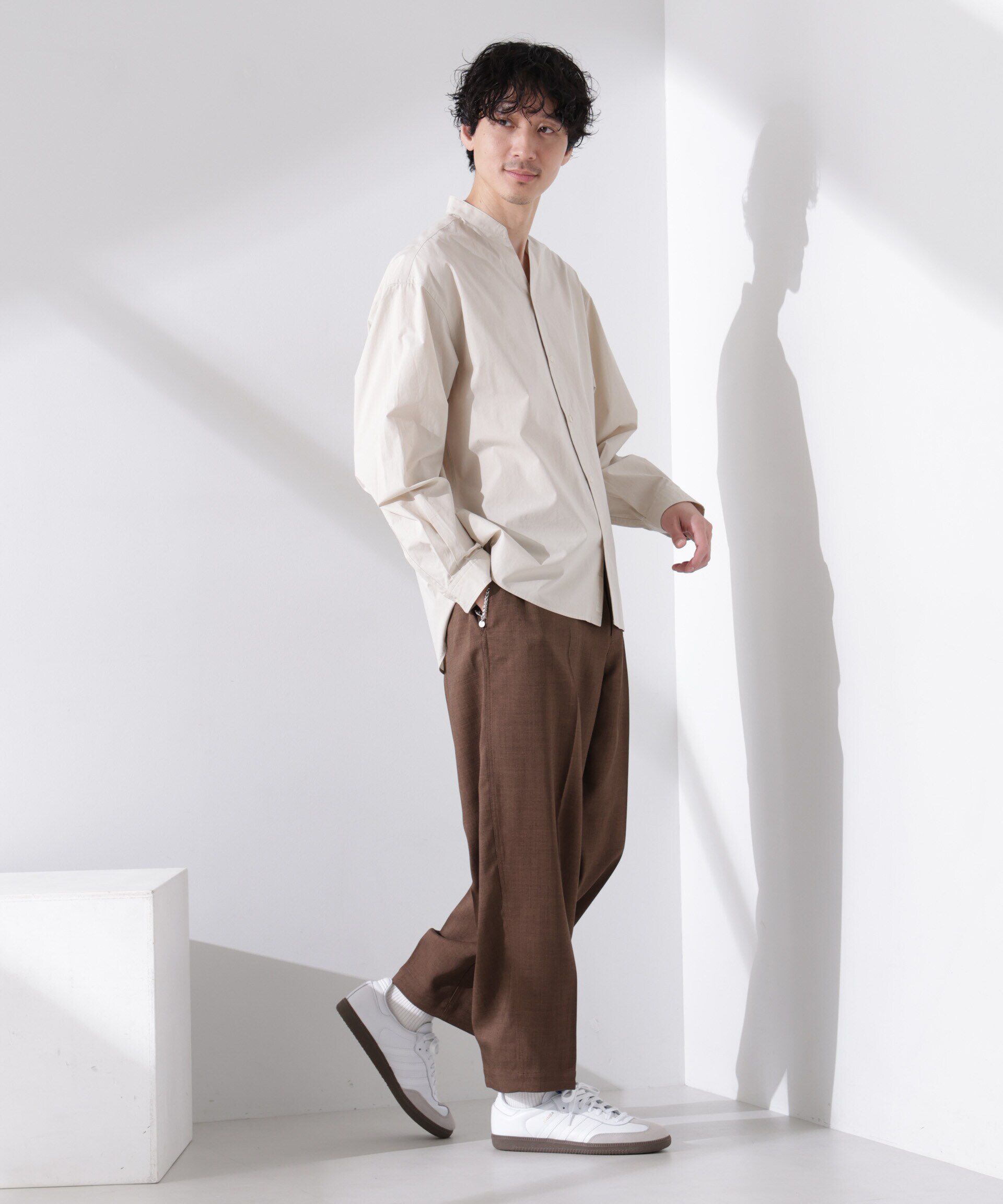 nano･universe「「大人のワイドシャツ」バンドカラー 長袖」|シャツ・ブラウス|