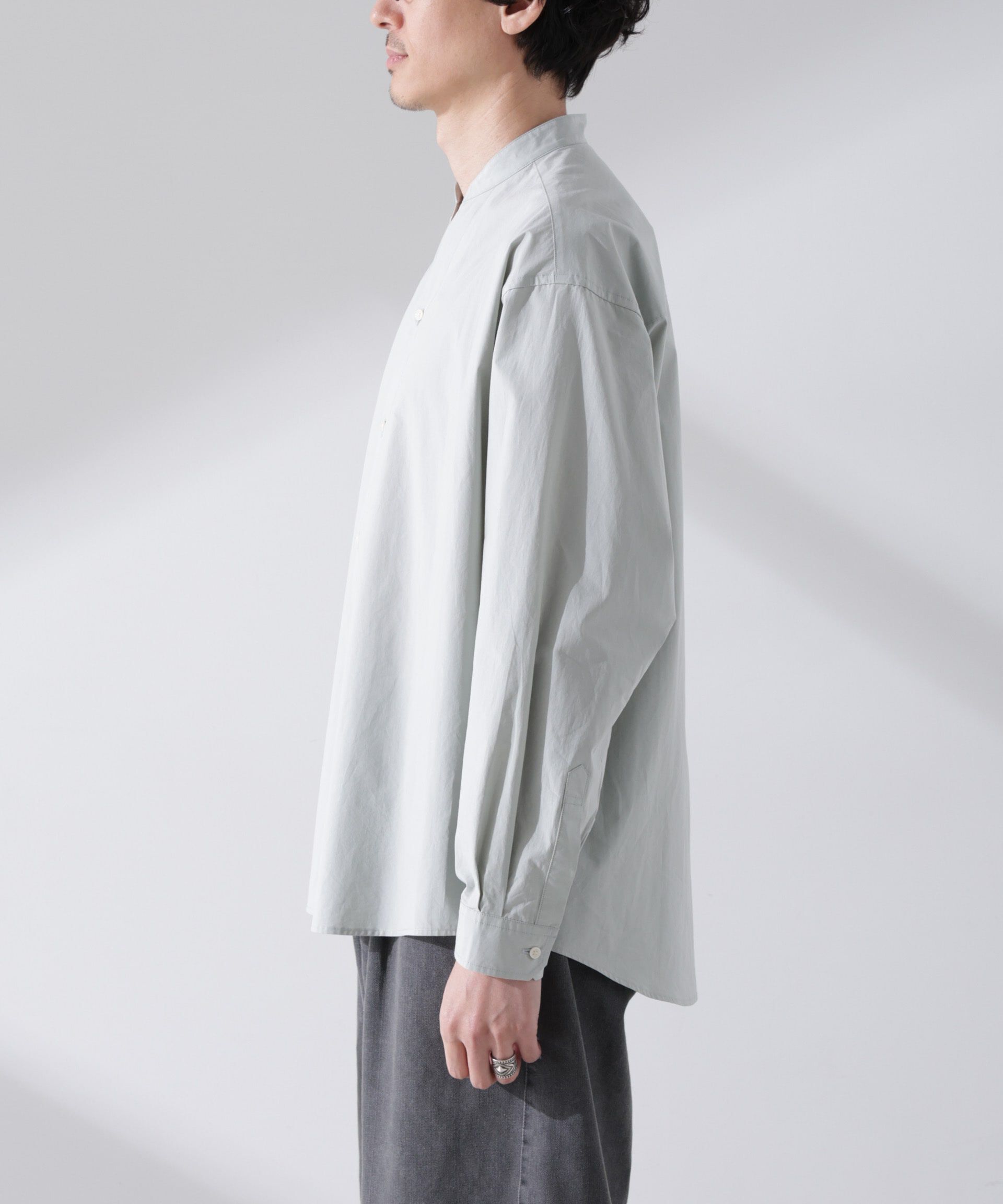 nano･universe「「大人のワイドシャツ」バンドカラー 長袖」|シャツ・ブラウス|