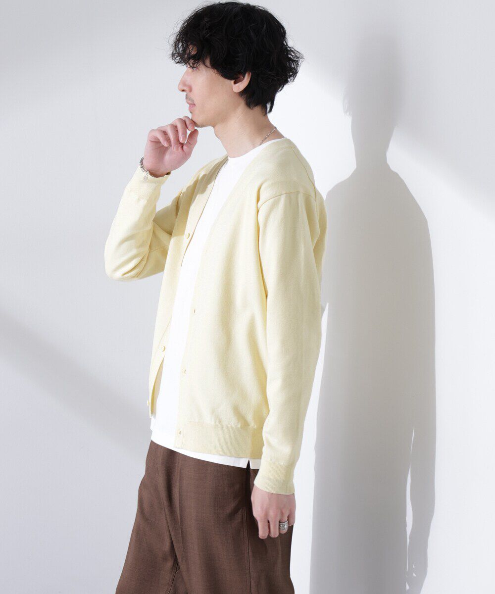 nano･universe「プレーティングスタンダードカーディガン」|ニット・セーター|オフホワイト1
