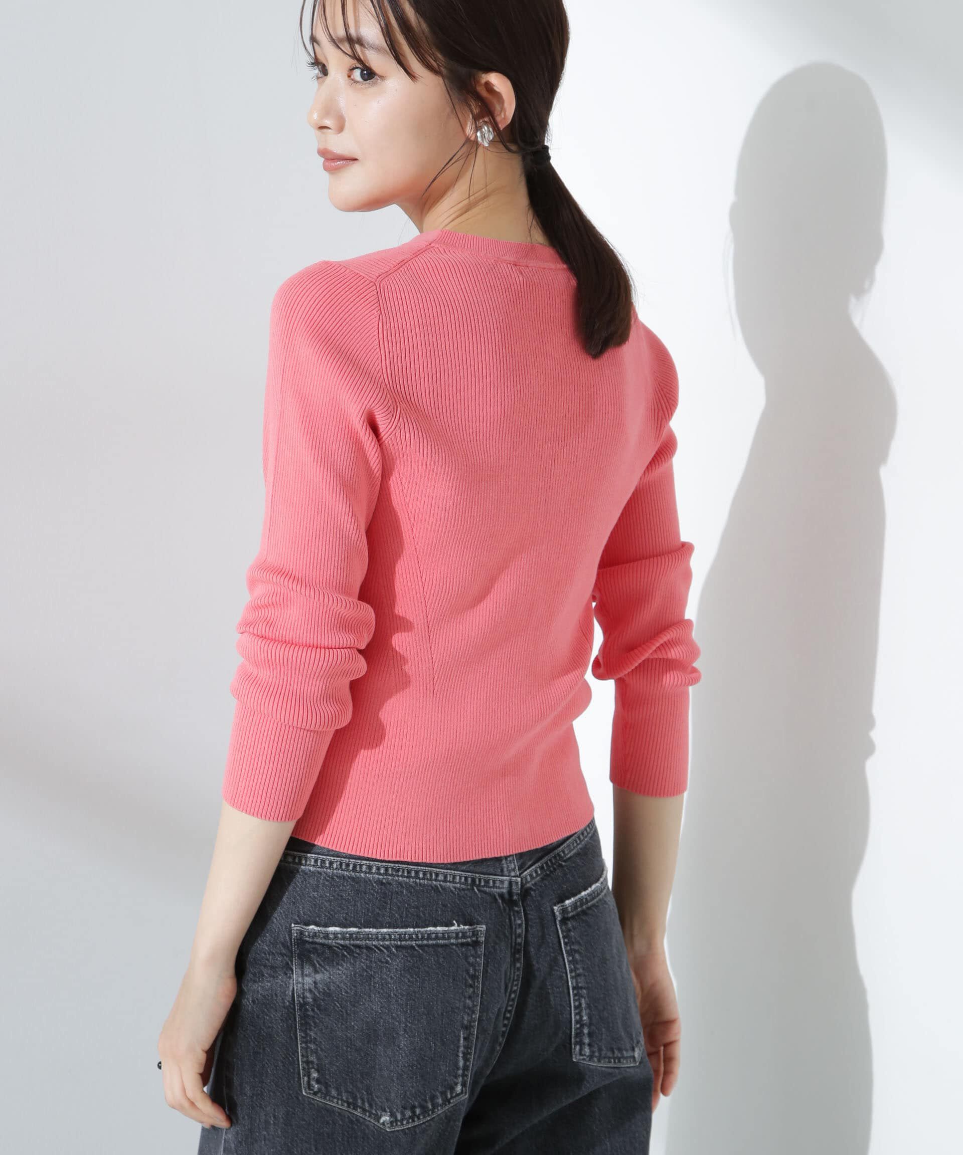 nano･universe「ウォッシャブルハイツイストVネックリブカーディガン」|ニット・セーター|