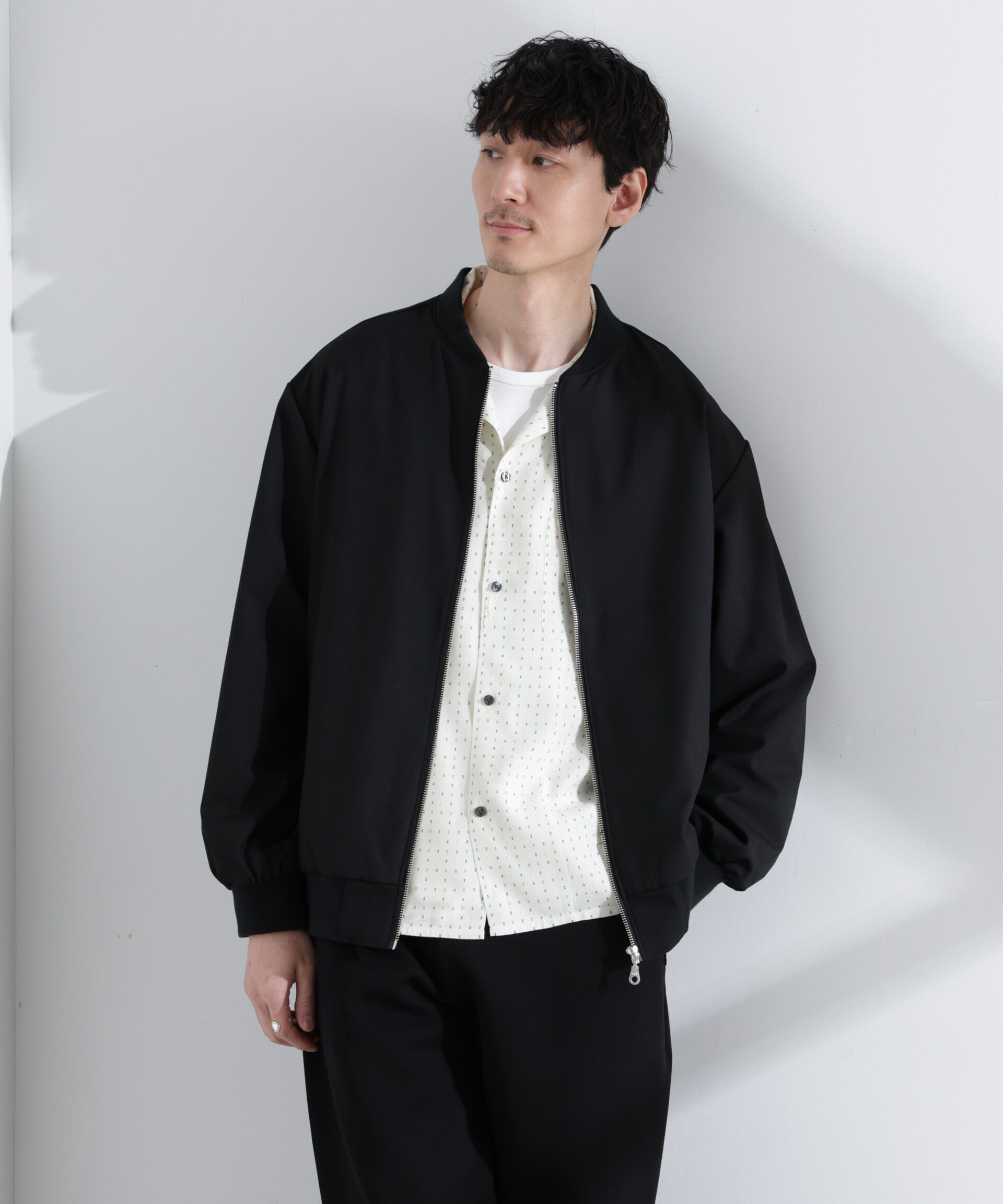 nano･universe「TRインタックMA-1」|ブルゾン・スタジャン|ブラック