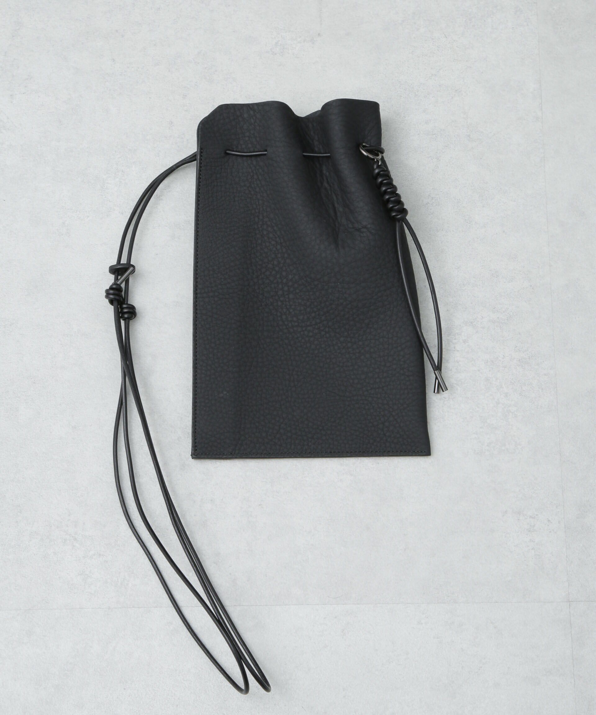 nano･universe「ITTI/別注 HERRIE KINCHAKU POUCH CHARM」|ショルダー・メッセンジャー|ブラック