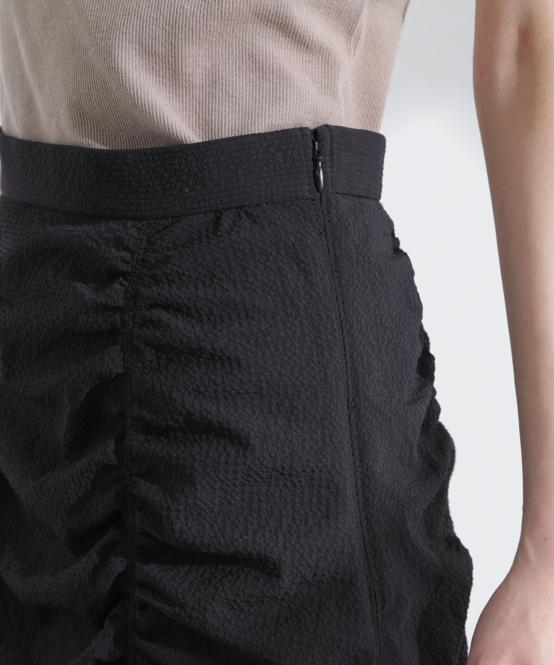 nano･universe「ギャザー切り替えサッカースカート」|スカート|