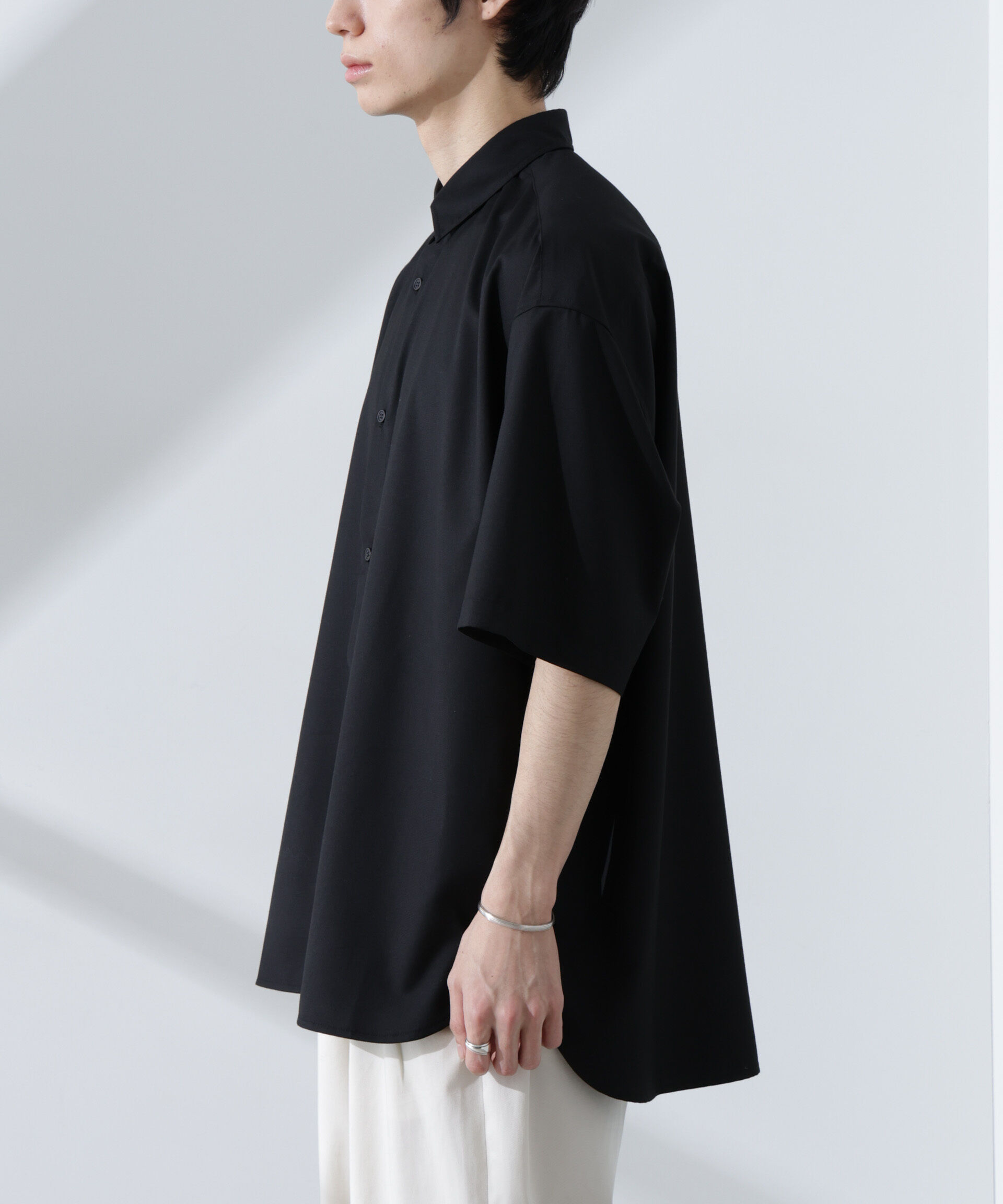 nano･universe「ビッグドレープシャツ 半袖」|シャツ・ブラウス|